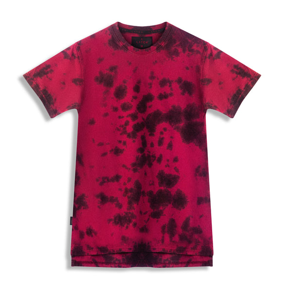 Uneven Split Tie Dye-Maroon - Wearlatch