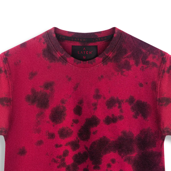 Uneven Split Tie Dye-Maroon