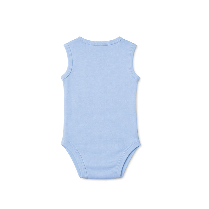 SLEEVELESS BABY BODYSUIT (WHISPY BLUE)