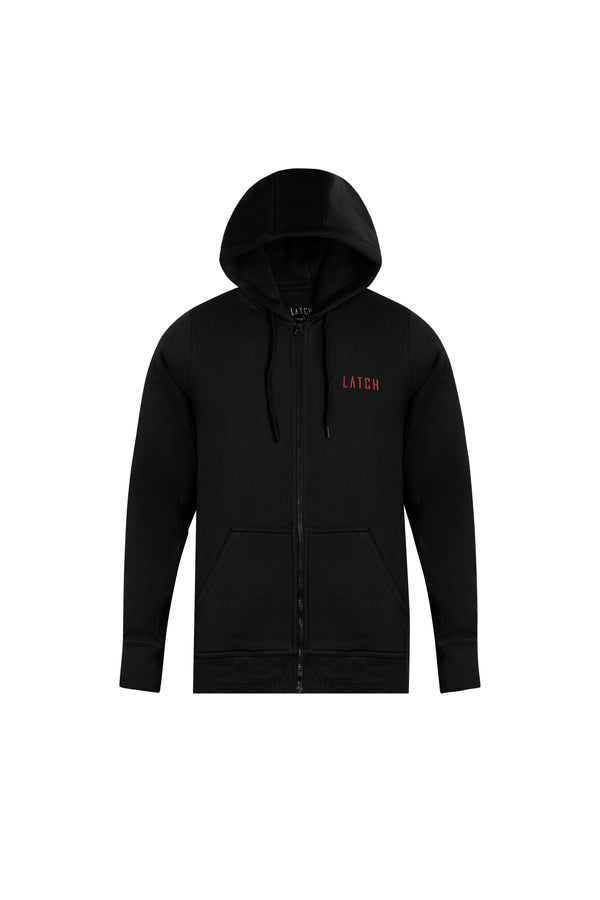 Zipper Hoodie-Black