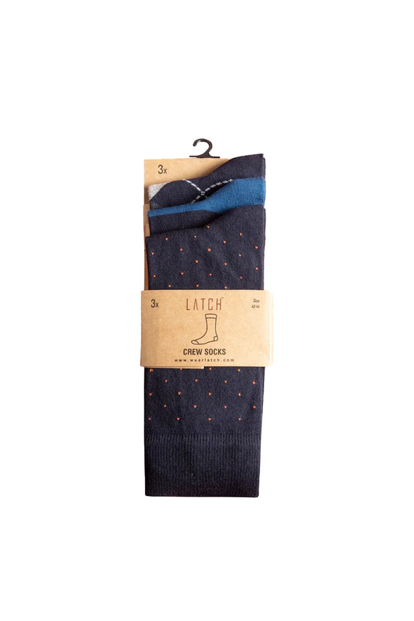 Crew Socks - Pattern (Pack of 3) - Wearlatch