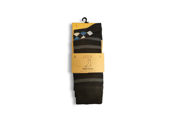 Crew Socks - Pattern (Pack of 3) - Wearlatch