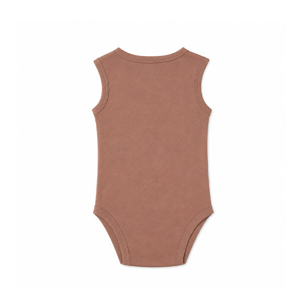 SLEEVELESS BABY BODYSUIT (MOCHA MOUSSE)