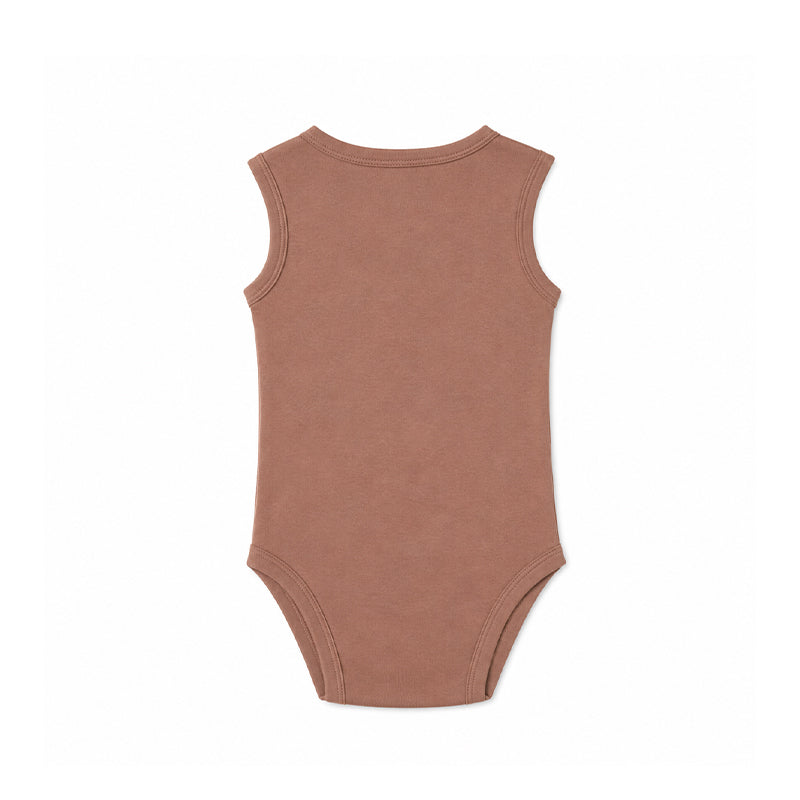 SLEEVELESS BABY BODYSUIT (MOCHA MOUSSE)