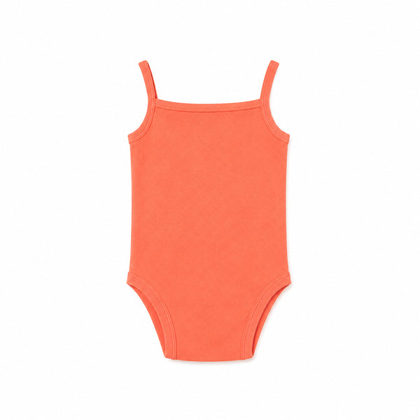SPAGHETTI STRAP BABY BODYSUIT (FUSION CORAL)