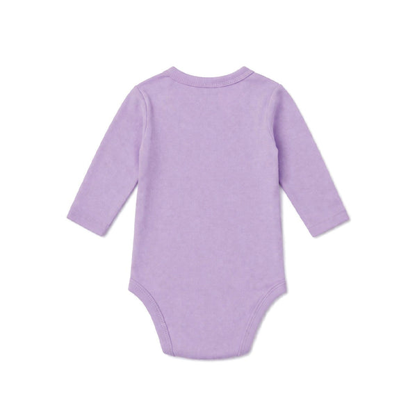 Full Sleeve Overlap Panel Baby Bodysuit (PASTEL LILAC)