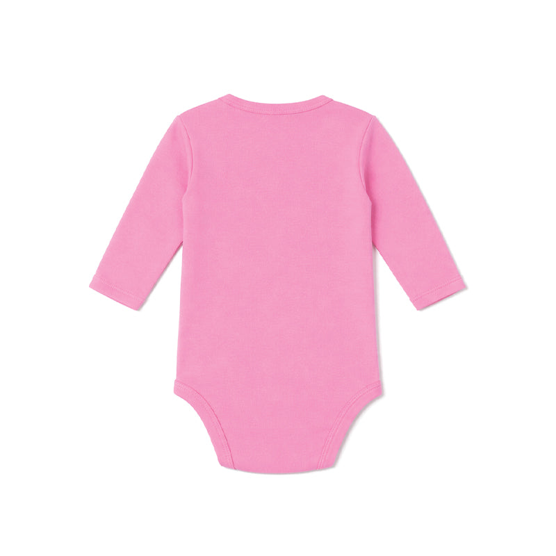 FULL SLEEVE OVERLAP PANEL BABY BODYSUIT (LILAC CHIFFON)