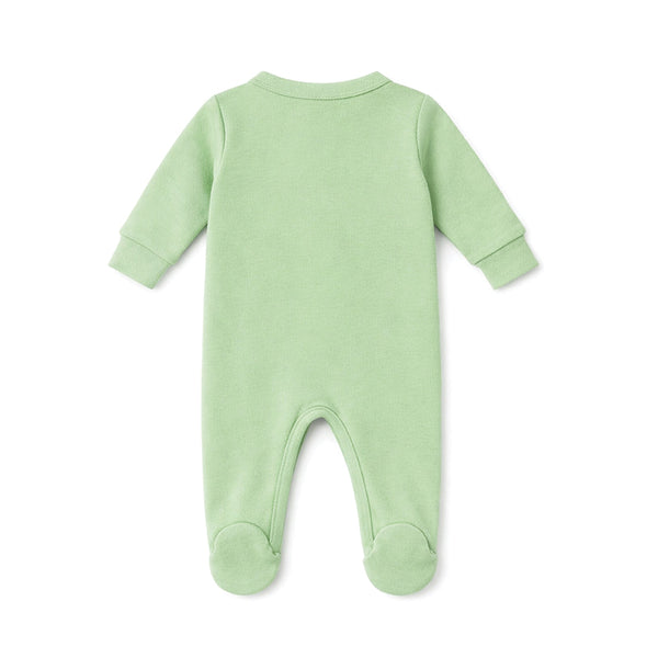 Baby Footie Button Down (BIRD'S EGG GREEN)