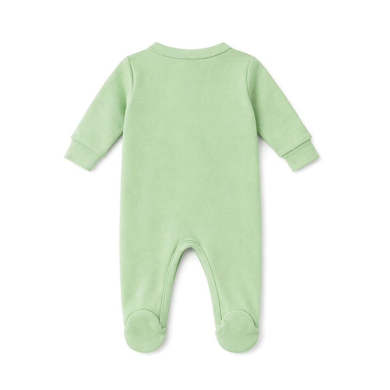 BABY FOOTIE BUTTON DOWN (BIRD'S EGG GREEN)