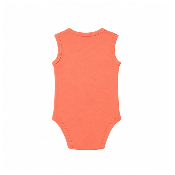 SLEEVELESS BABY BODYSUIT (FUSION CORAL)