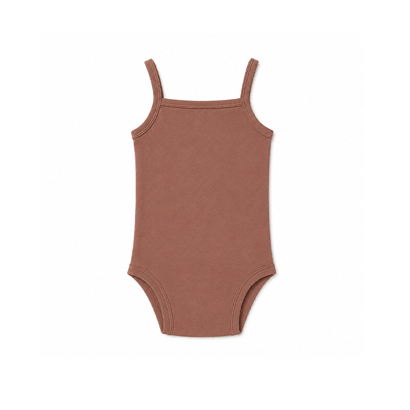 SLEEVELESS BABY BODYSUIT (MOCHA MOUSSE)