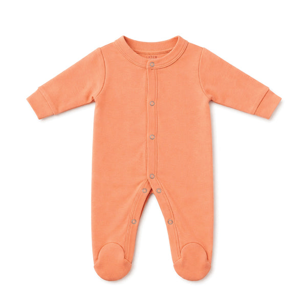 Baby Footie Button Down (FUSION CORAL)