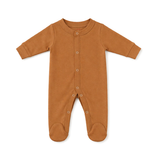 Baby Footie Button Down (MUAVE CHALK)