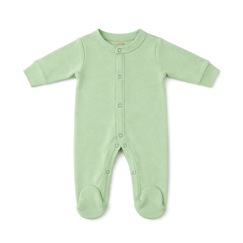BABY FOOTIE BUTTON DOWN (BIRD'S EGG GREEN)