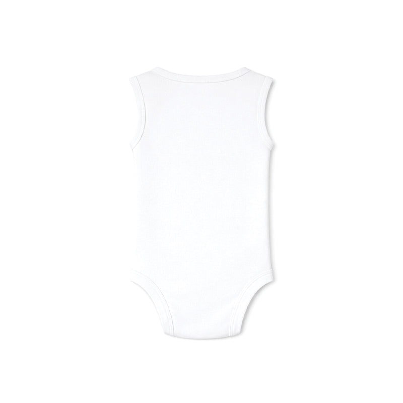 SLEEVELESS BABY BODYSUIT (WHITE)