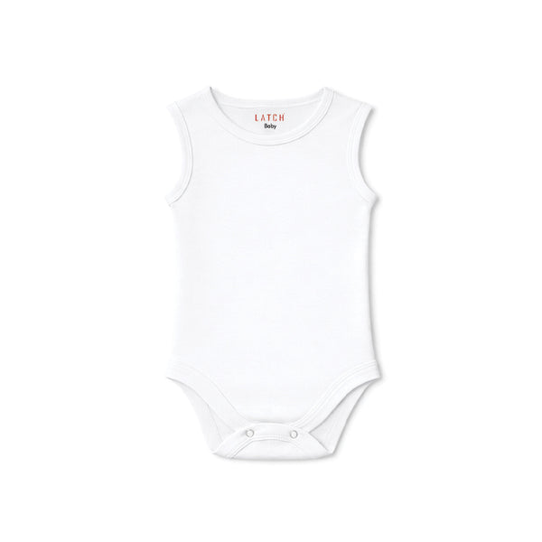 BABY BODY SUIT SLEEVELESS (WHITE)