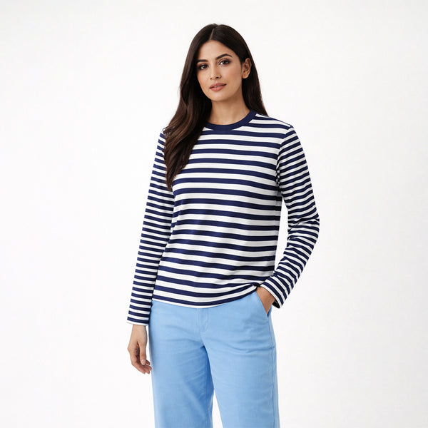 DUAL STRIPE CREW-NECK TEE
