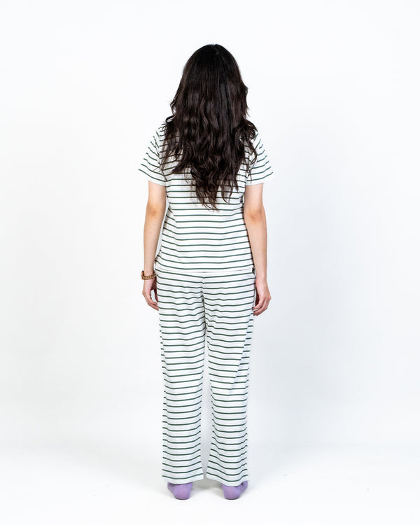 EVERGREEN STRIPE CREW NECK TEE