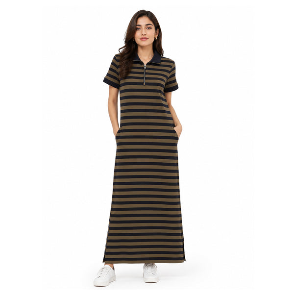 ZIPLINE STRIPE DRESS