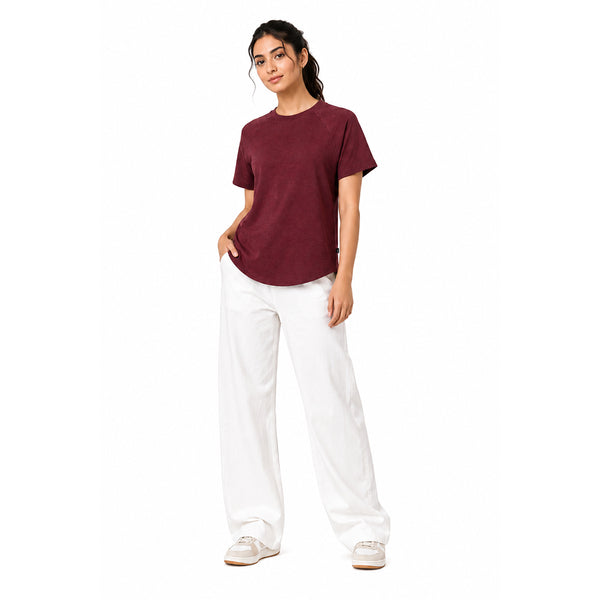 RED MELANGE ARC TEE
