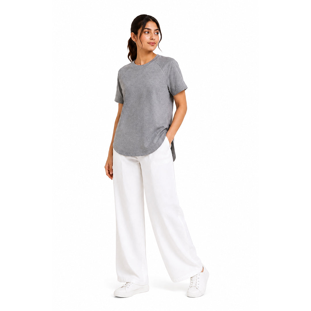 GREY MELANGE ARC TEE