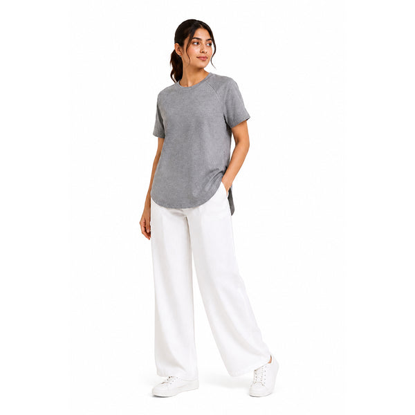 GREY MELANGE ARC TEE