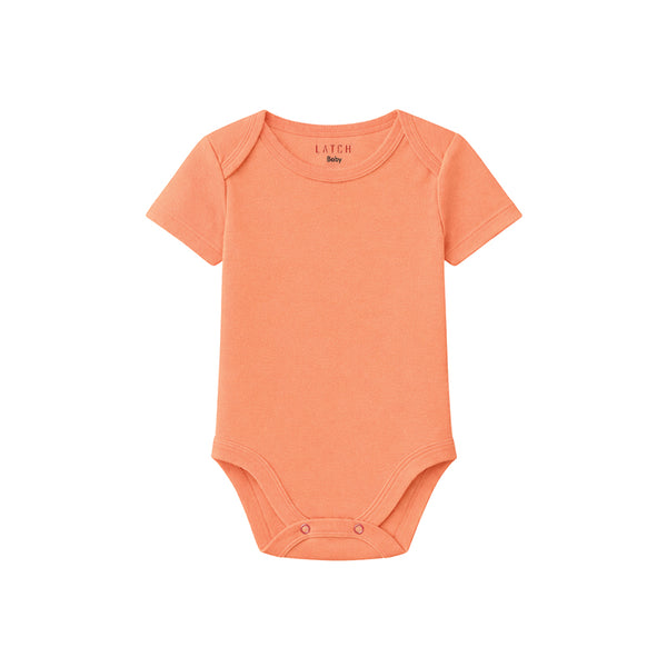 BABY BODY SUIT SHORT SLEEVE (FUSION CORAL)