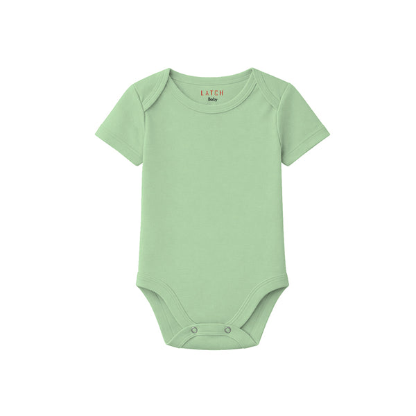 BABY BODY SUIT SHORT SLVEEVE (BIRD'S EGG GREEN)