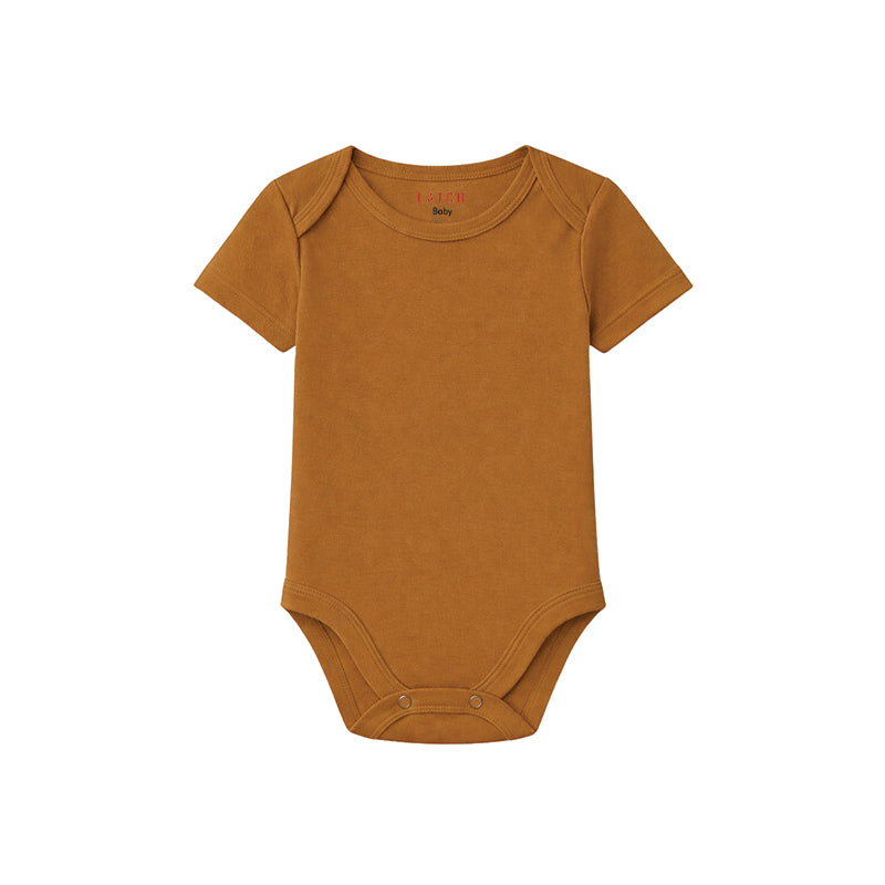 BABY BODYSUIT SHORT SLEEVE (MOCHA MOUSSE)