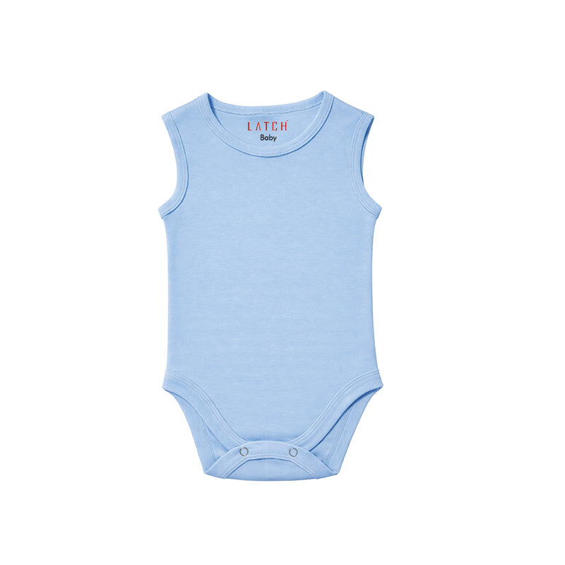 SLEEVELESS BABY BODYSUIT (WHISPY BLUE)