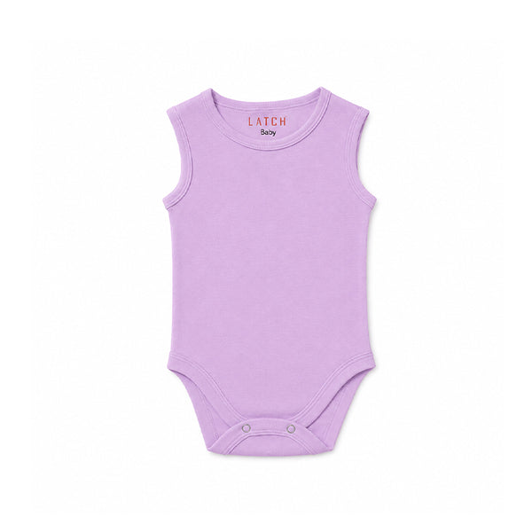 SLEEVELESS BABY BODYSUIT (POSTEL LILAC)