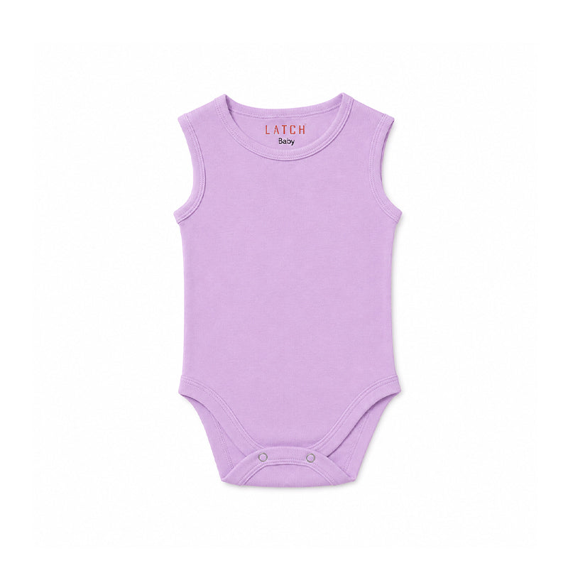 SLEEVELESS BABY BODYSUIT (POSTEL LILAC)