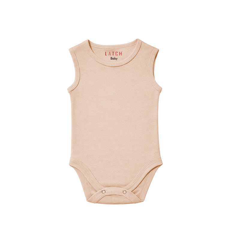 SLEEVELESS BABY BODYSUIT (MUAVE CHALK)
