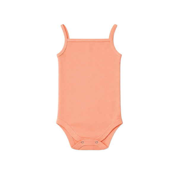 SPAGHETTI STRAP BABY BODYSUIT (FUSION CORAL)