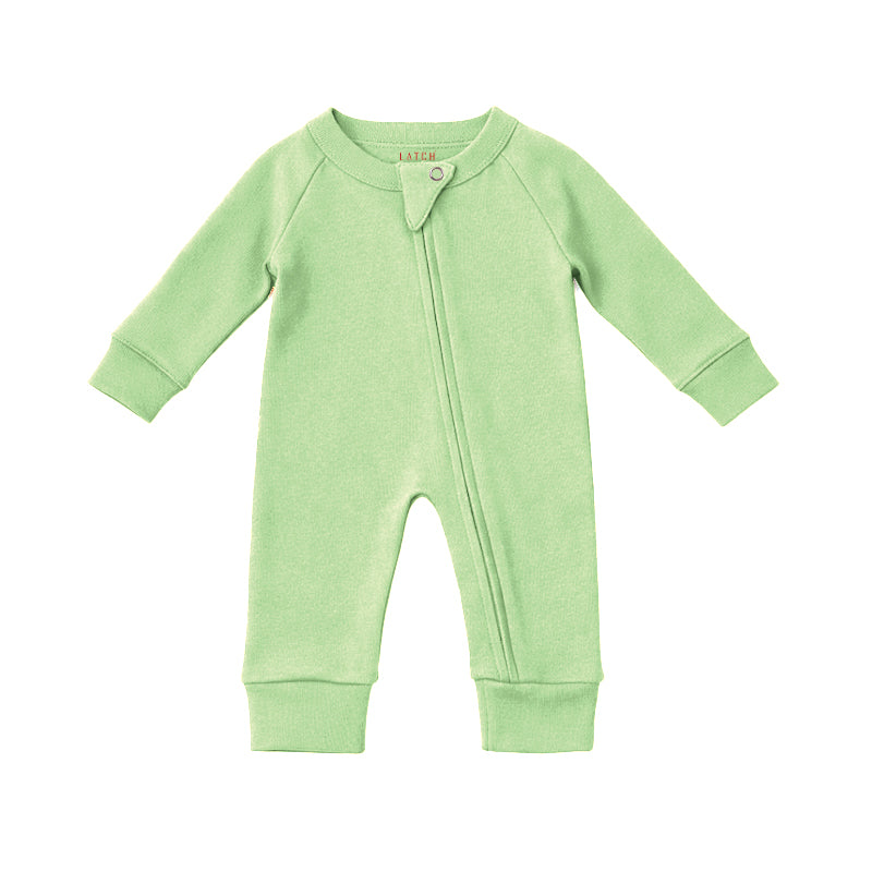 FOOTLESS ZIPPY ROMPER (BIRD'S EGG GREEN)