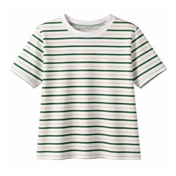EVERGREEN STRIPE CREW NECK TEE