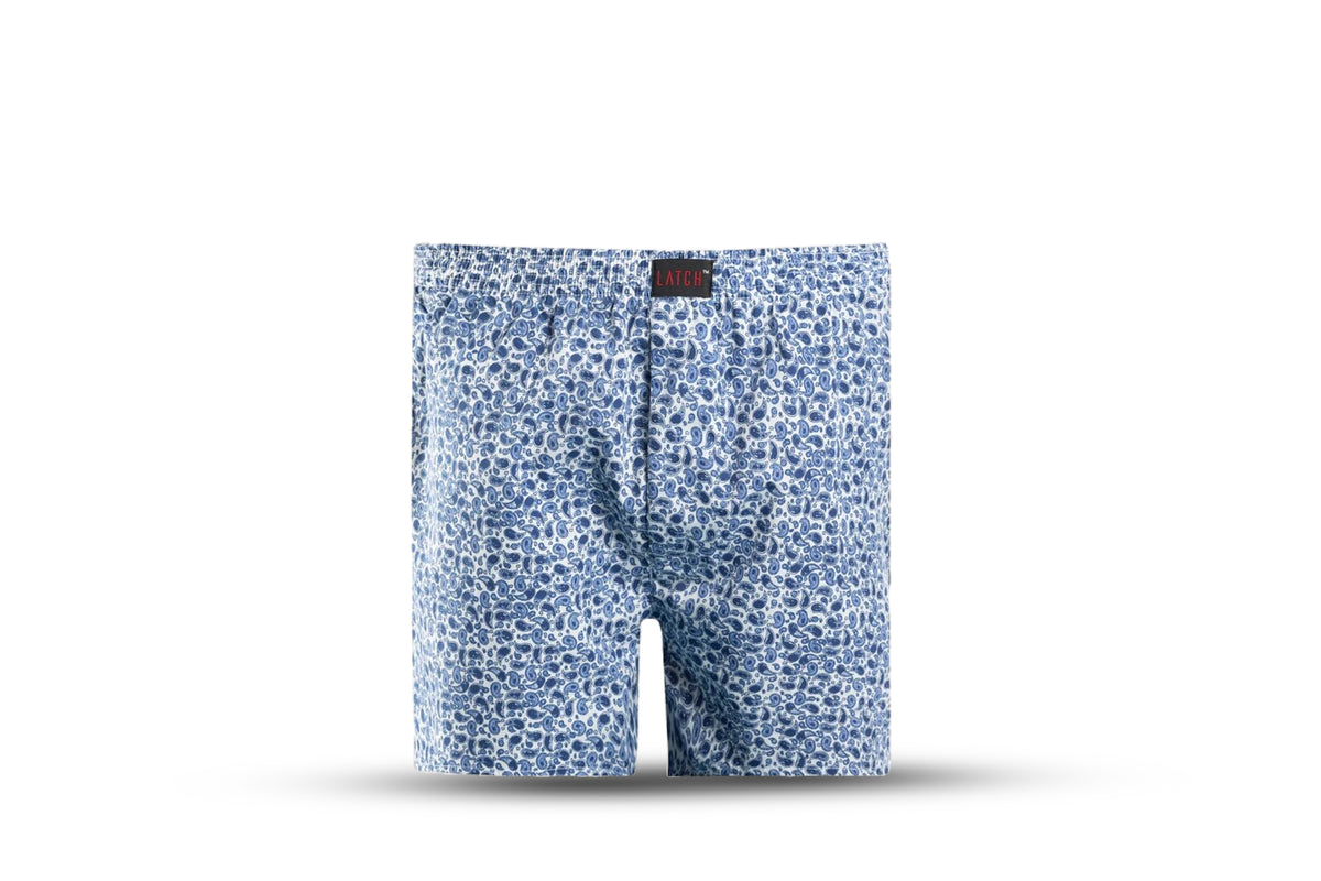 Woven Boxer Short -Printed-White - Wearlatch
